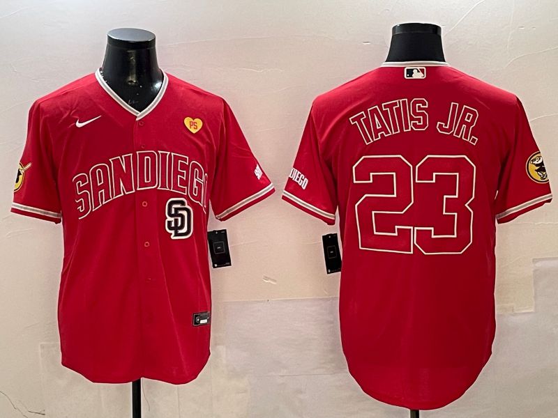Men San Diego Padres 23 Tatis jr Red Jointly Name Game Nike 2025 MLB Jersey style 6